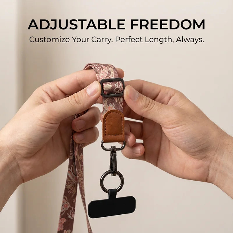 Vintage Boho Style Crossbody Phone Lanyard Adjustable Anti-Lost Neck Strap Rope with Clip for iPhone Xiaomi Case Accessories