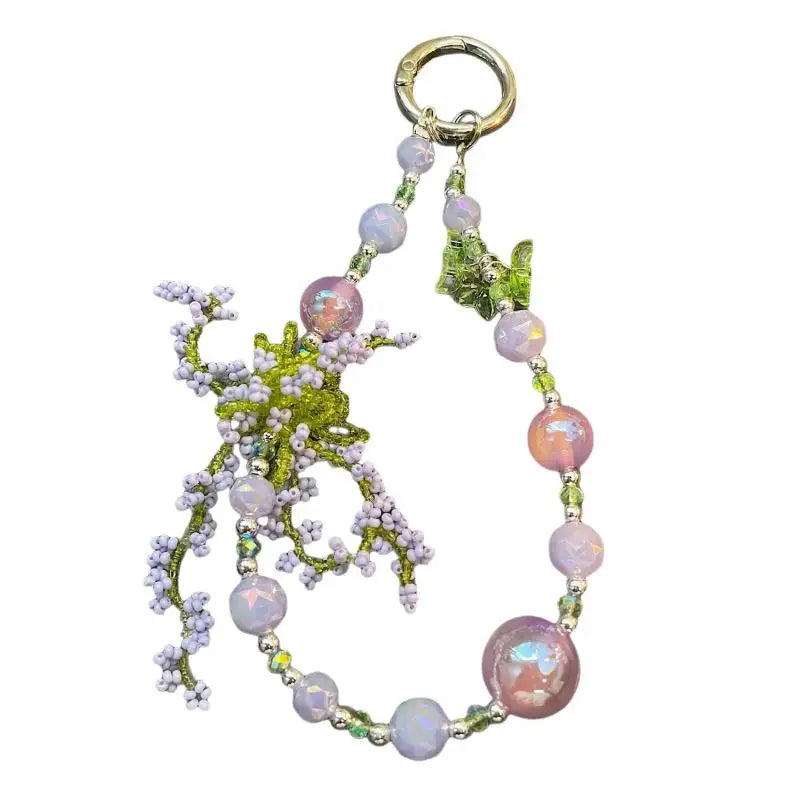Beaded Phone Chain for Summer Colorful Trendy Accessory Bag Car Key Pendant Earphone Case Holder for Travel