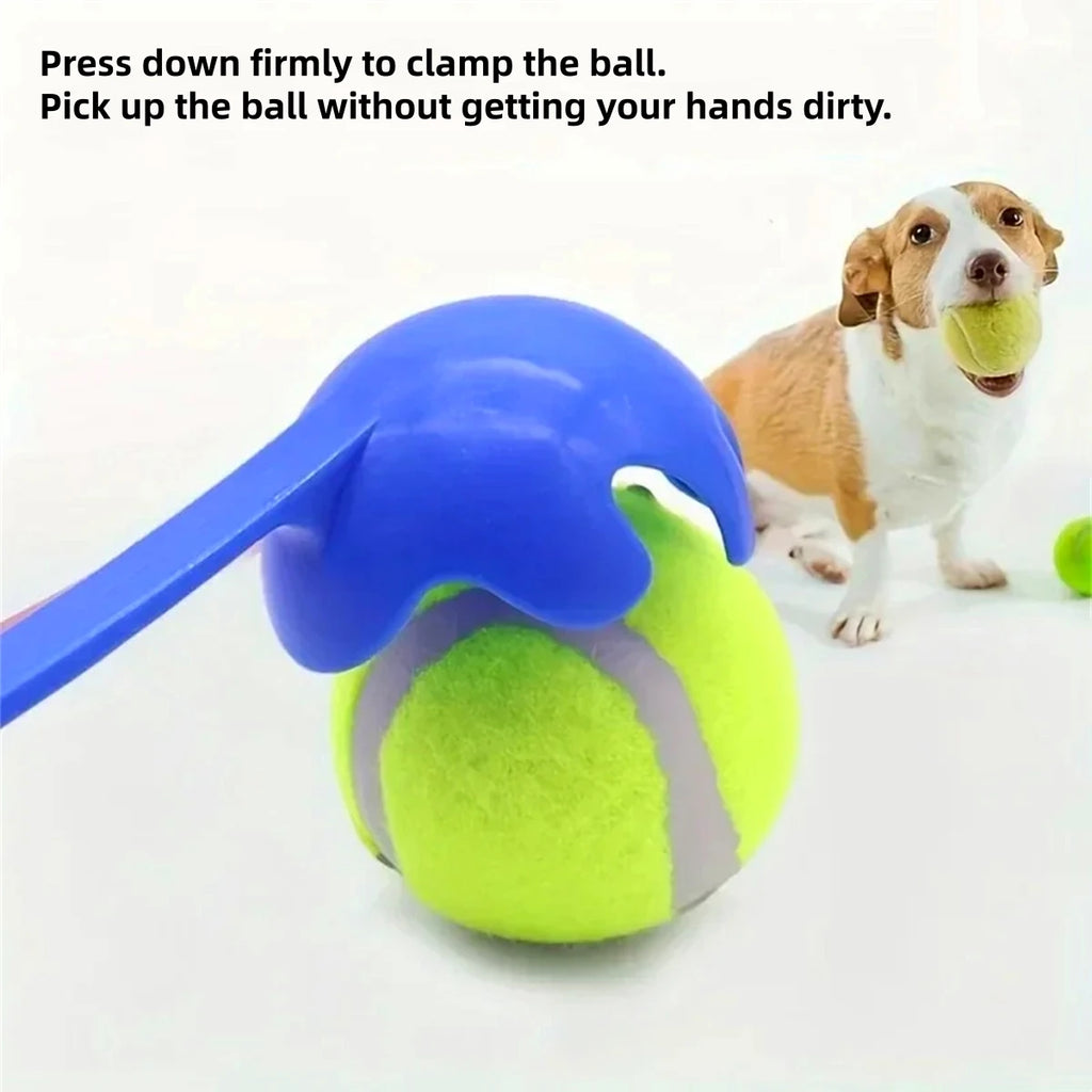 Pet Tennis Ball Launcher Set Outdoor Dog Interactive Training Toy Fetch Play Durable Ergonomic Handle Interactive Ball Picker