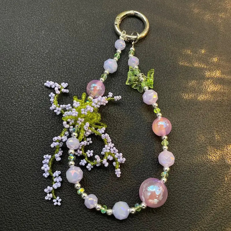 Beaded Phone Chain for Summer Colorful Trendy Accessory Bag Car Key Pendant Earphone Case Holder for Travel
