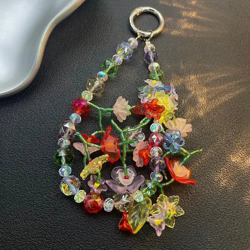 Beaded Phone Chain for Summer Colorful Trendy Accessory Bag Car Key Pendant Earphone Case Holder for Travel