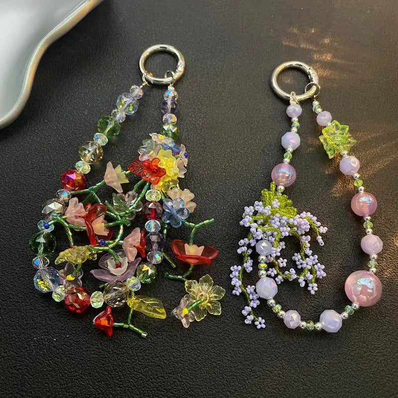 Beaded Phone Chain for Summer Colorful Trendy Accessory Bag Car Key Pendant Earphone Case Holder for Travel